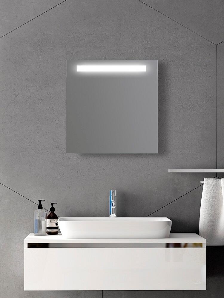 Zrcadlo 60 x 60 cm LED podsvícení pruh LUNA